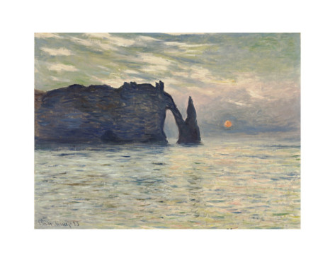 The Cliff, Etretat, Sunset-Claude Monet Painting